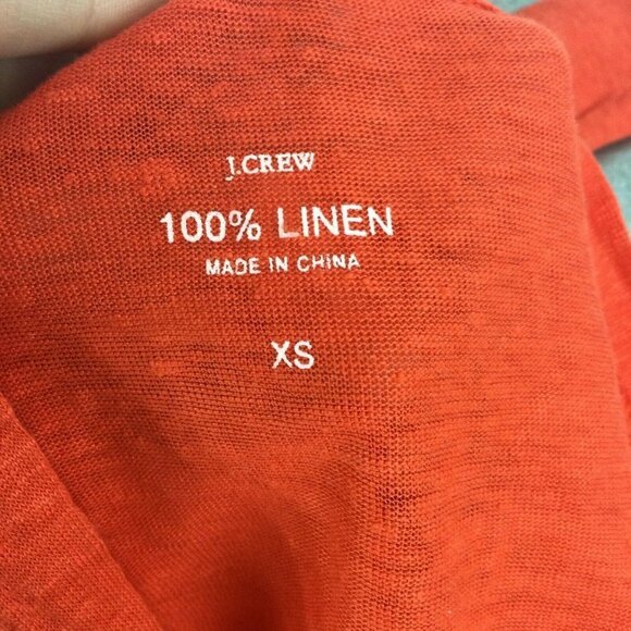 J Crew Whisper Linen Orange Button Down Cardigan Sweater Womens Size XS 81129 - Picture 4 of 9